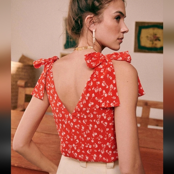 Sezane Lara Sleeveless Silk Blouse - Picture 4 of 5